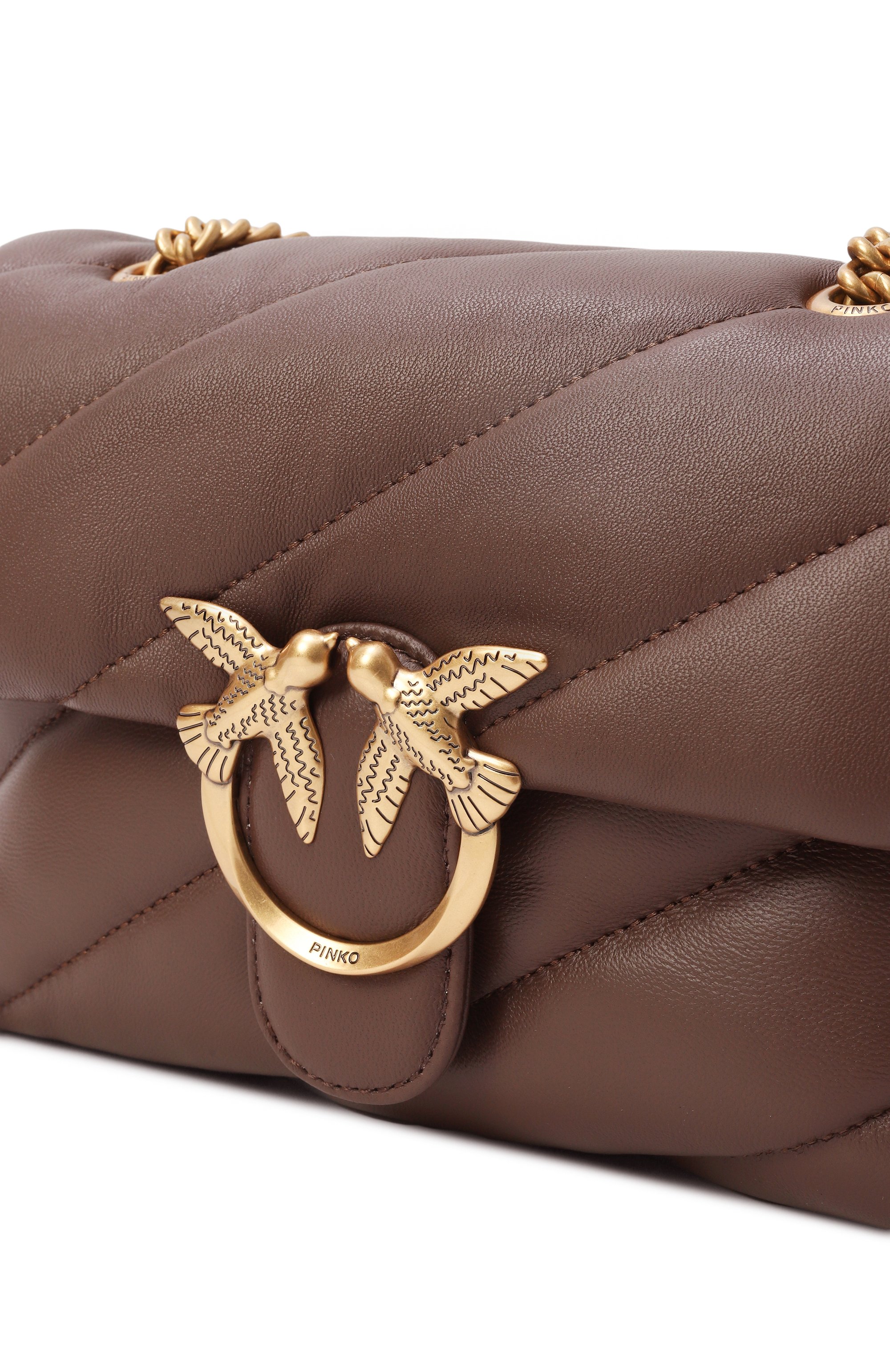 Сумка love puff mini PINKO темно-коричневого цвета по цене 41600 руб., арт. 100039/A0F2, фото 3 Сумка love puff mini PINKO, арт. 100039/A0F2, фото 3