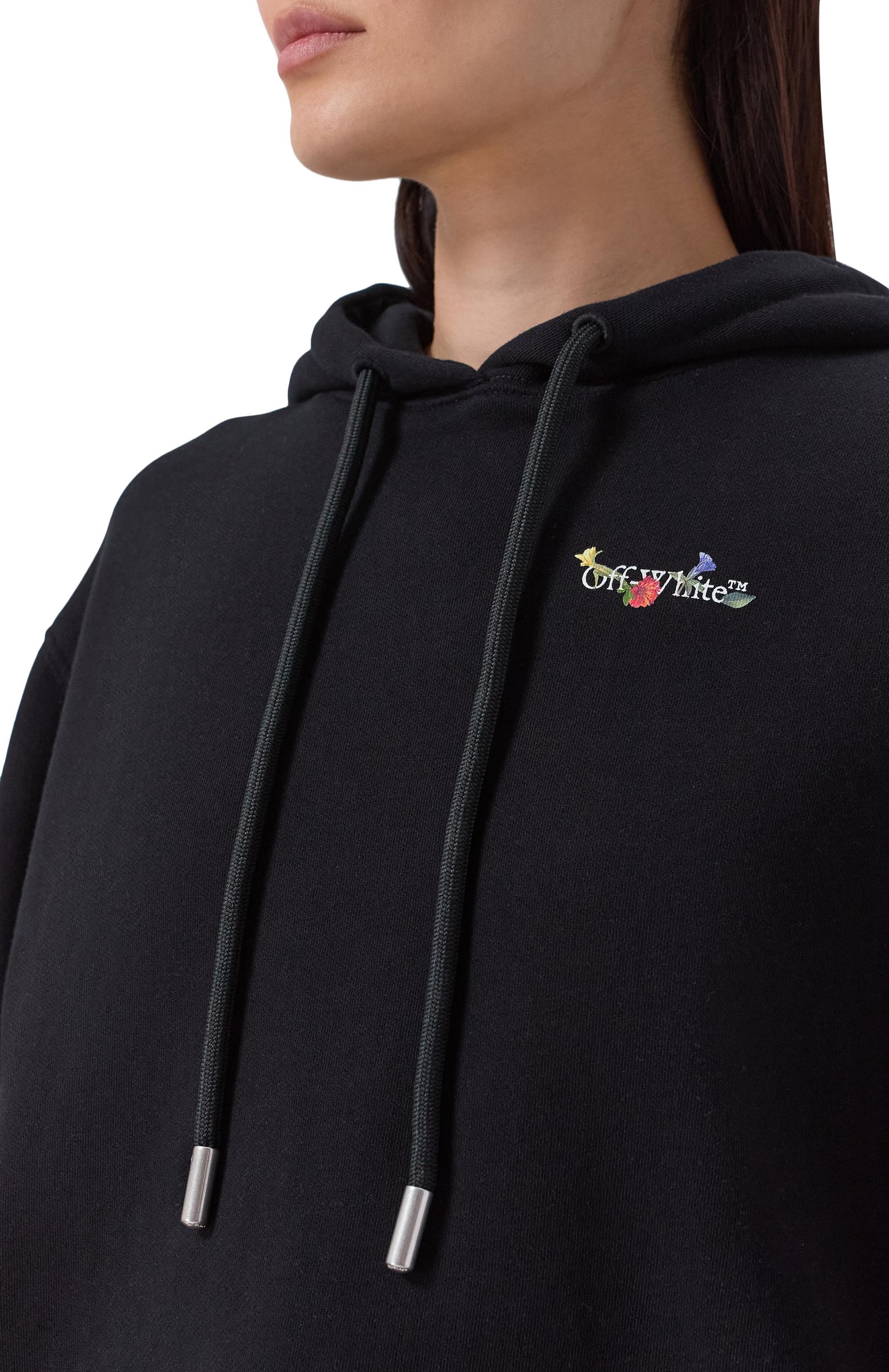 Хлопковое худи OFF-WHITE черного цвета по цене 84950 руб., арт. 0WBB064S25FLE001, фото 5 Хлопковое худи OFF-WHITE, арт. 0WBB064S25FLE001, фото 5
