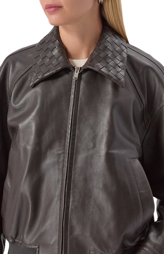 Кожаная куртка Bottega Veneta 832893/V5BX0 Коричневый  832893/V5BX0 Фото 5
