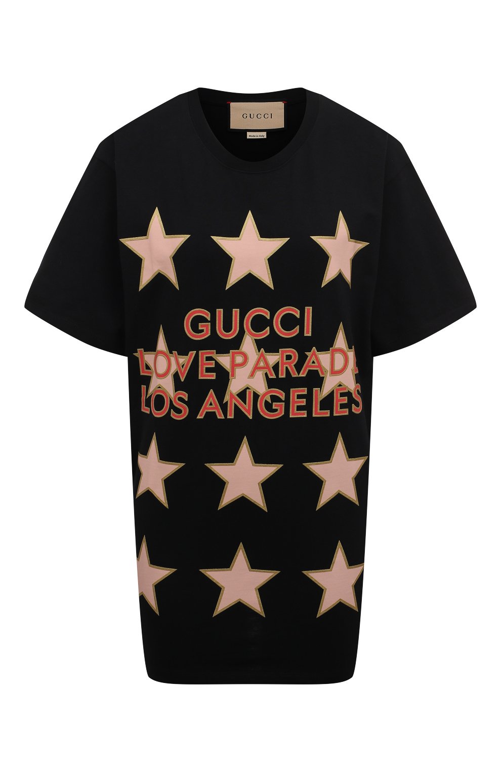 Хлопковая футболка GUCCI черного цвета по цене 61950 руб., арт. 615044/XJEQI, фото 1 Хлопковая футболка GUCCI, арт. 615044/XJEQI, фото 1