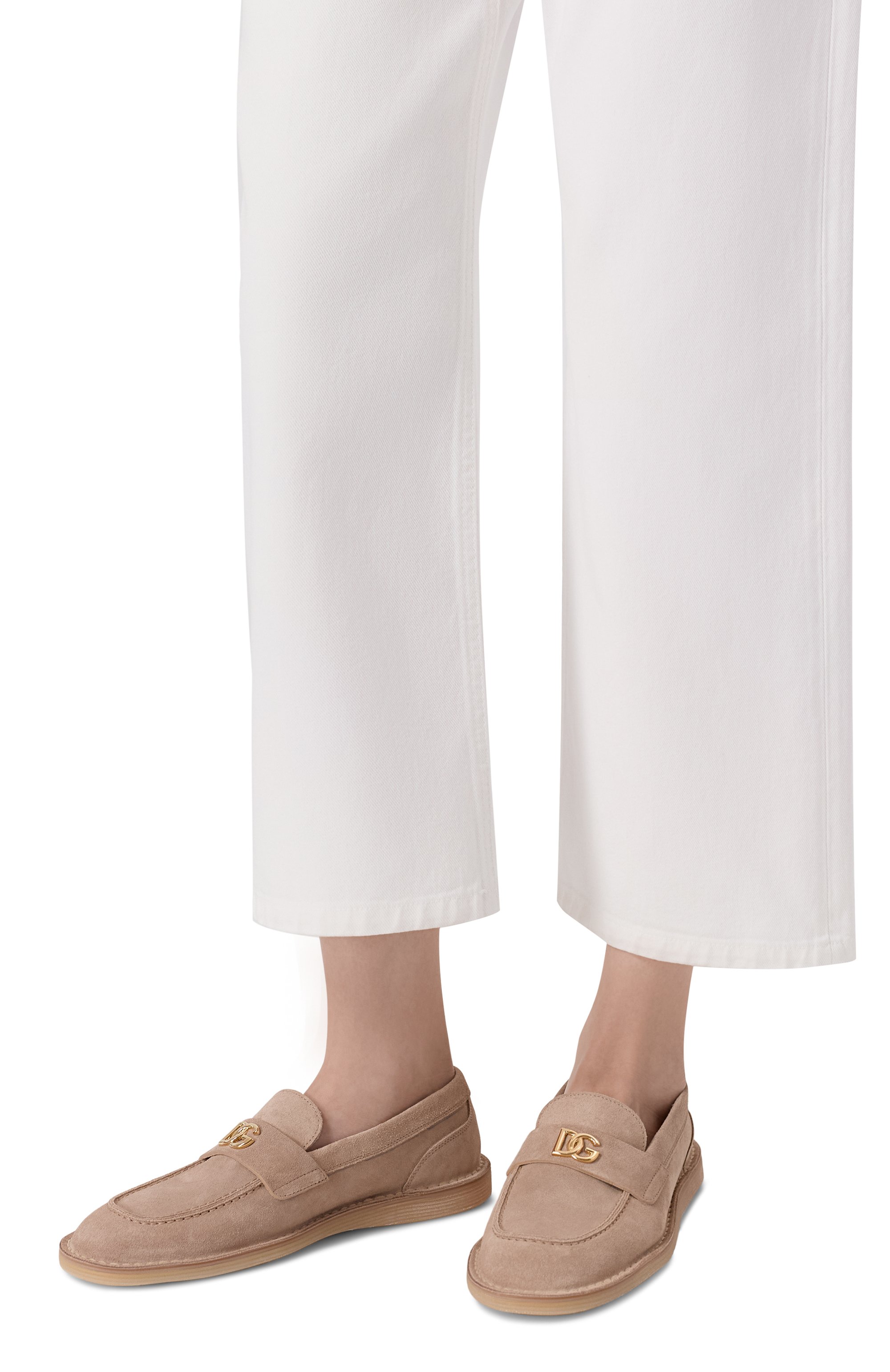 Замшевые лоферы DOLCE & GABBANA бежевого цвета по цене 98950 руб., арт. CP0182/AS707, фото 2 Замшевые лоферы DOLCE & GABBANA, арт. CP0182/AS707, фото 2