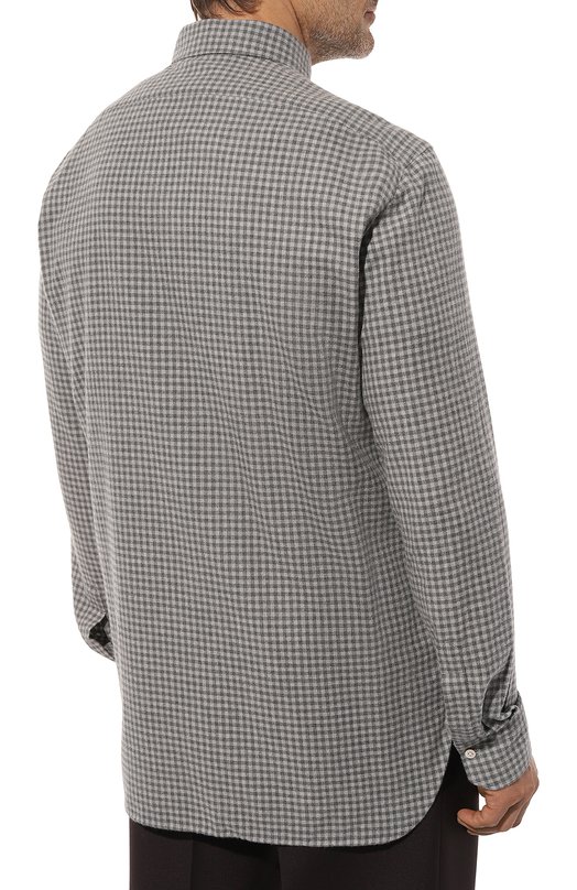 Хлопковая рубашка Kiton UCIH0864302 Серый  UCIH0864302 Фото 4