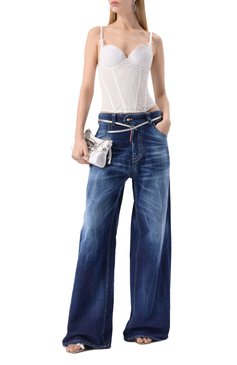 Женские джинсы 9 to 5 man DSQUARED2 синего цвета, арт. S75LB1038/S30664 | Фото 2 (Материал сплава: Проставлено; Драгоценные камни: Проставлено; Длина (брюки, джинсы): Удлиненные; Материал внешний: Хлопок, Деним; Детали: Делаве; Силуэт Ж (брюки и джинсы): Широкие; Кросс-КТ: Деним; Стили: Кэжуэл)