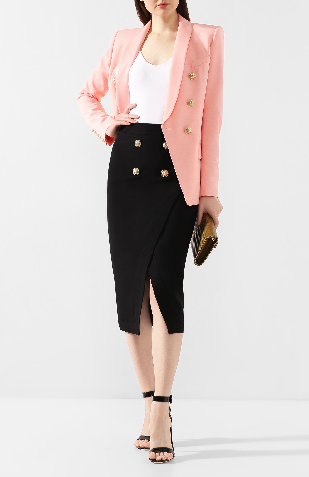 Юбка из смеси вискозы и шерсти BALMAIN, арт. TF14475/V093, фото 2