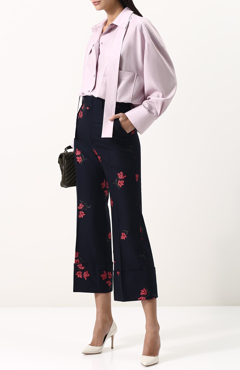 Брюки из смеси хлопка и шерсти с вышивкой GUCCI, арт. 488439/ZKM14, фото 2