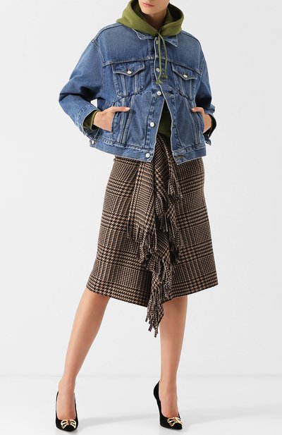 Джинсовая куртка с потертостями и накладными карманами BALENCIAGA, арт. 529175/TSB06, фото 2