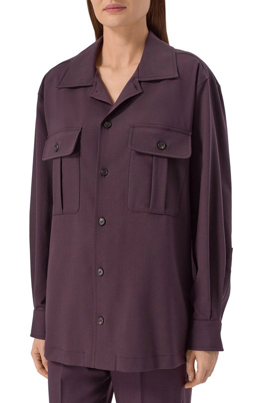 Шерстяная рубашка MM6 S62DT0047/M35622 Фиолетовый  S62DT0047/M35622 Фото 3