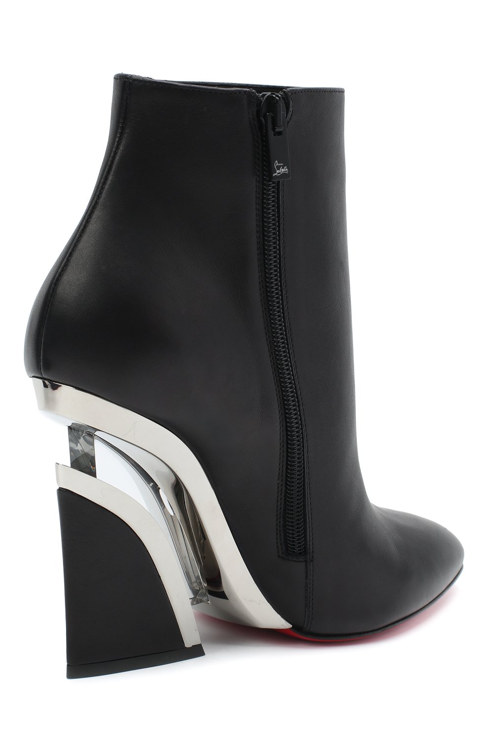 Кожаные ботильоны leviti 100  CHRISTIAN LOUBOUTIN, арт. levitibootie 100 calf/metal-plex zeppa, фото 4