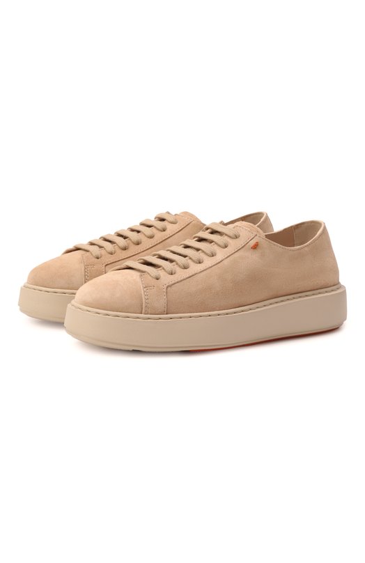 Замшевые кеды Santoni WBCG61322NATCT0Y Бежевый WBCG61322NATCT0Y