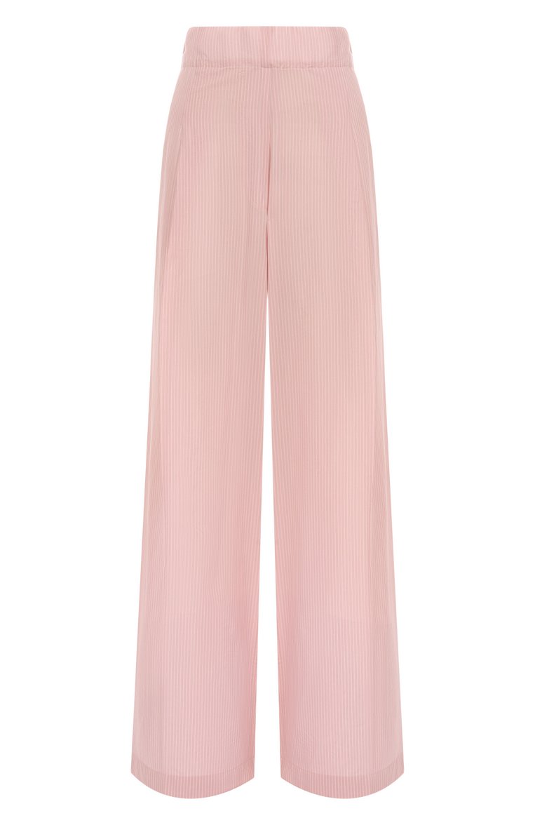 Женские брюки DRIES VAN NOTEN розового цвета, арт. 251-010909-1524 | Фото 1 (Длина (брюки, джинсы): Стандартные; Материал внешний: Хлопок, Вискоза; Женское Кросс-КТ: Брюки-одежда; Силуэт Ж (брюки и джинсы): Широкие; Случай: Формальный; Стили: Минимализм)