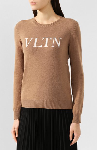 Пуловер из смеси шерсти и кашемира VALENTINO бежевого цвета по цене 96150 руб., арт. RB3KC10546T, фото 3 Пуловер из смеси шерсти и кашемира VALENTINO, арт. RB3KC10546T, фото 3