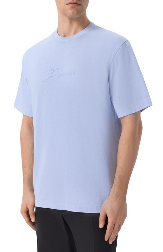 Хлопковая футболка Jacquemus 26ETSM00631/AJ00045 Голубой  26ETSM00631/AJ00045 Фото 3