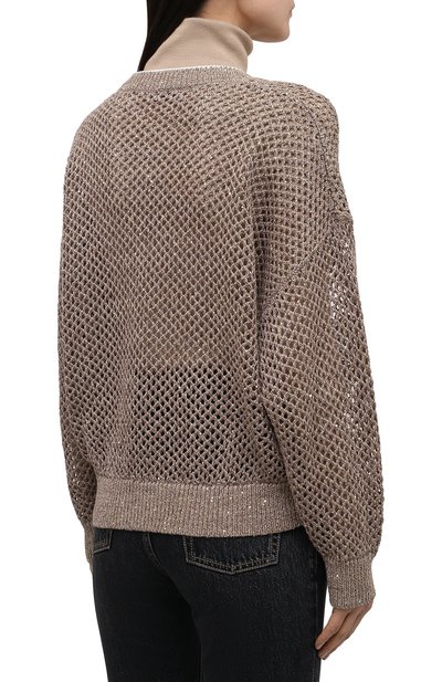 Свитер изо льна и хлопка BRUNELLO CUCINELLI, арт. MAJ585202, фото 4