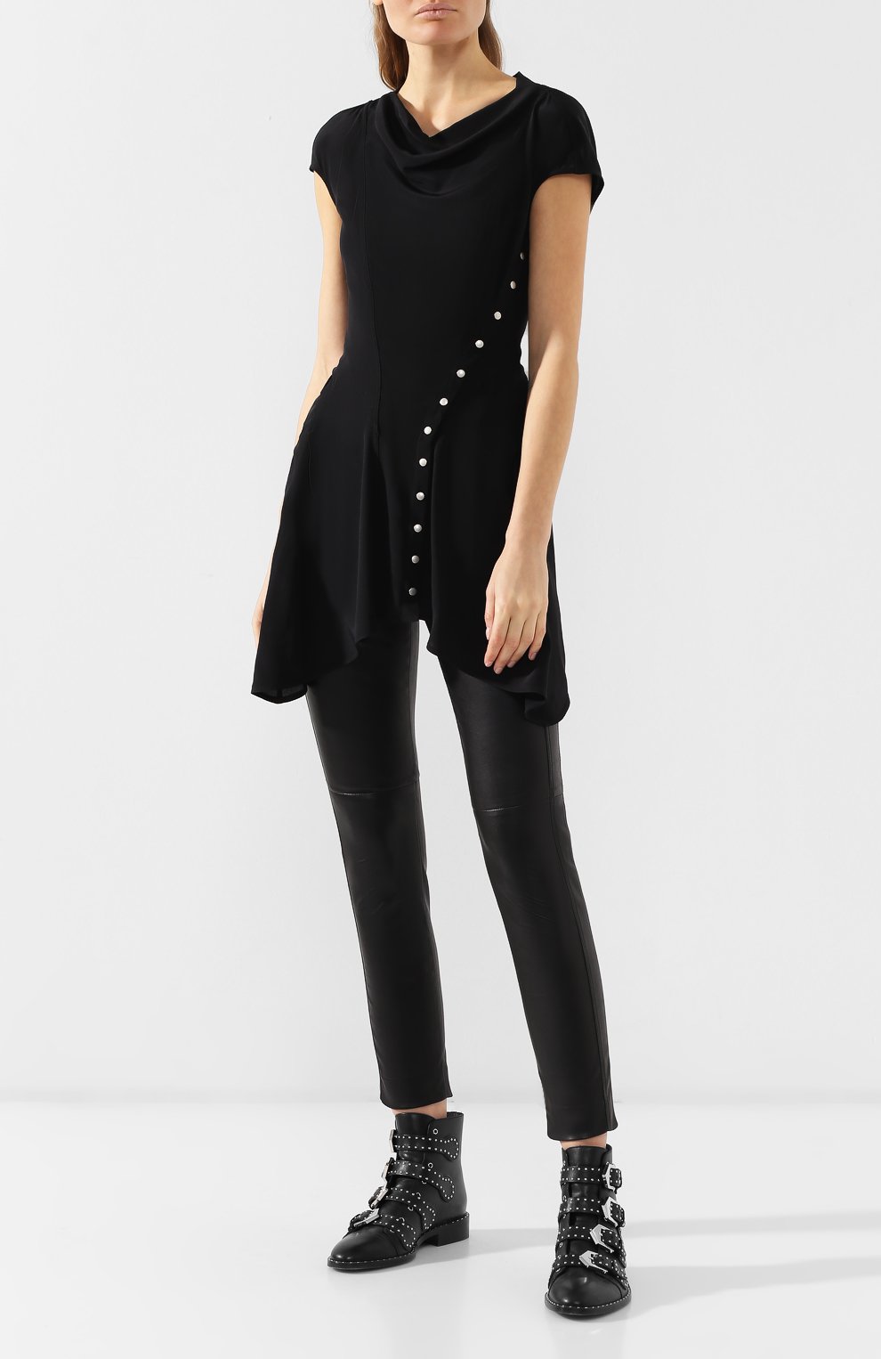 Шелковый топ RICK OWENS черного цвета по цене 64200 руб., арт. RP19S6560/SCR, фото 2 Шелковый топ RICK OWENS, арт. RP19S6560/SCR, фото 2