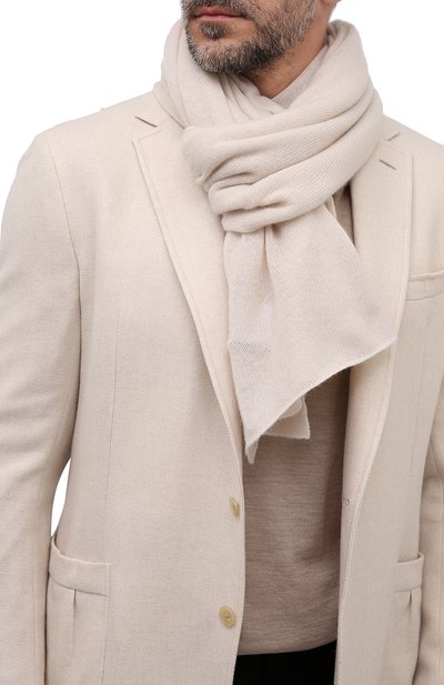 Кашемировый шарф ALLUDE кремового цвета по цене 26550 руб., арт. 215/11241, фото 2 Кашемировый шарф ALLUDE, арт. 215/11241, фото 2