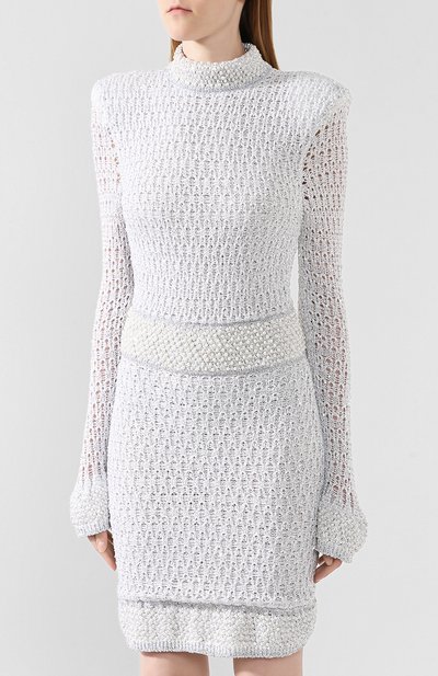 Платье BALMAIN белого цвета по цене 549500 руб., арт. SF26265/K492, фото 3 Платье BALMAIN, арт. SF26265/K492, фото 3