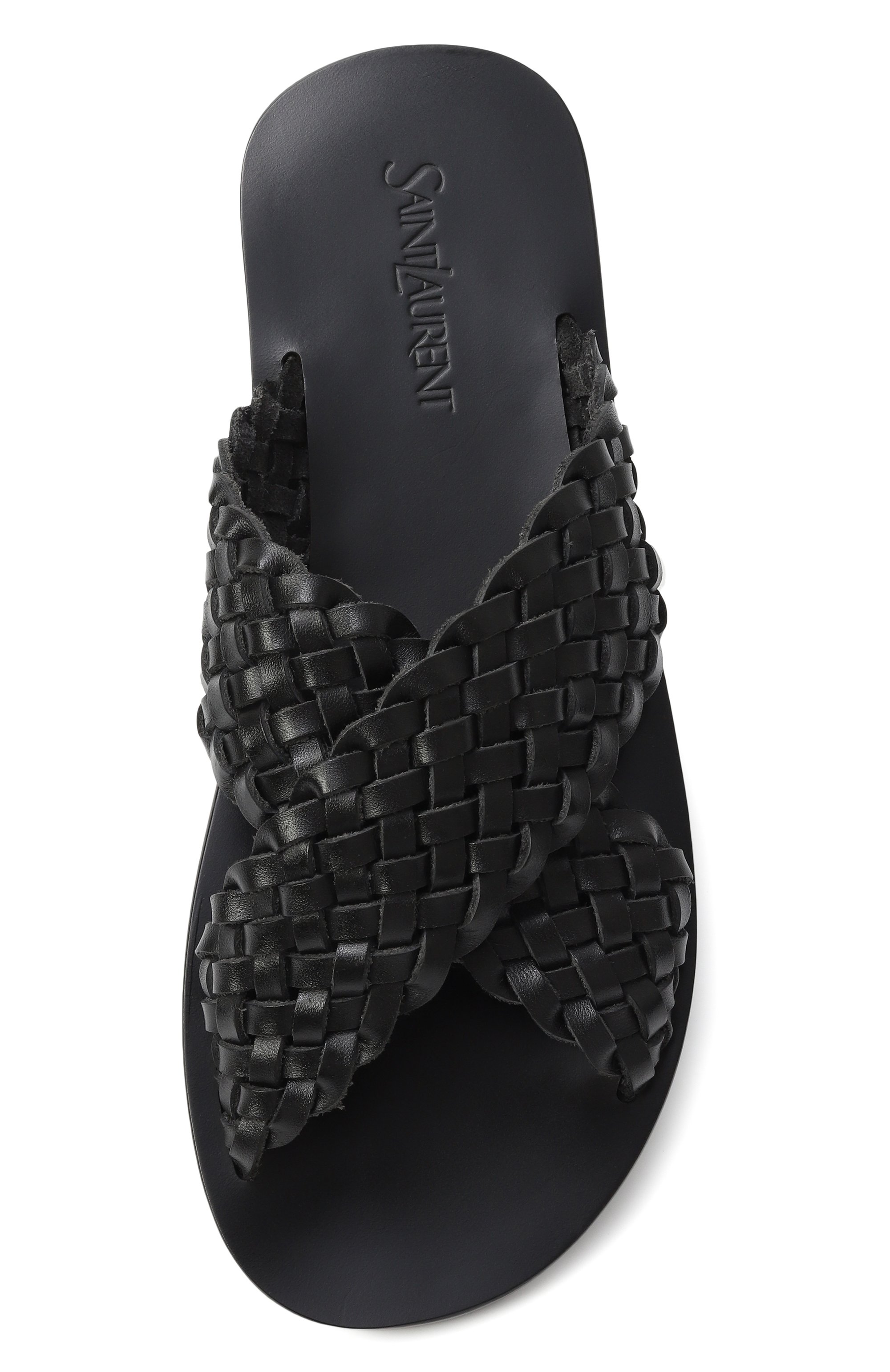 Кожаные шлепанцы party SAINT LAURENT, арт. 825293/0MU00, фото 6