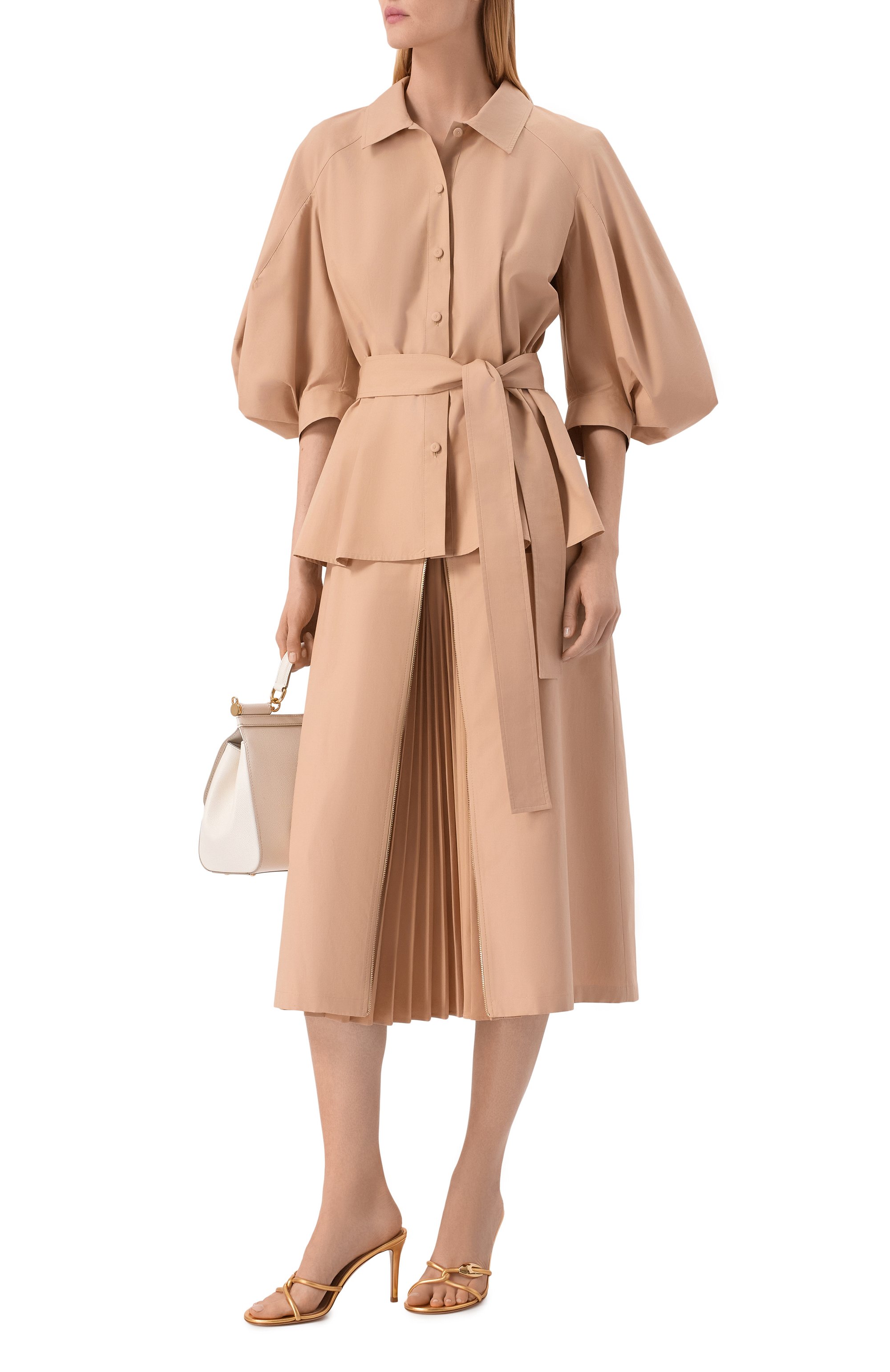 Хлопковая юбка ELIE SAAB бежевого цвета по цене 208000 руб., арт. SK259/P0023, фото 2 Хлопковая юбка ELIE SAAB, арт. SK259/P0023, фото 2