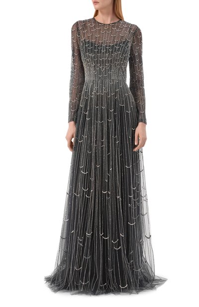 Платье с отделкой стразами и бисером VALENTINO, арт. 5B3VDJ951ED, фото 2