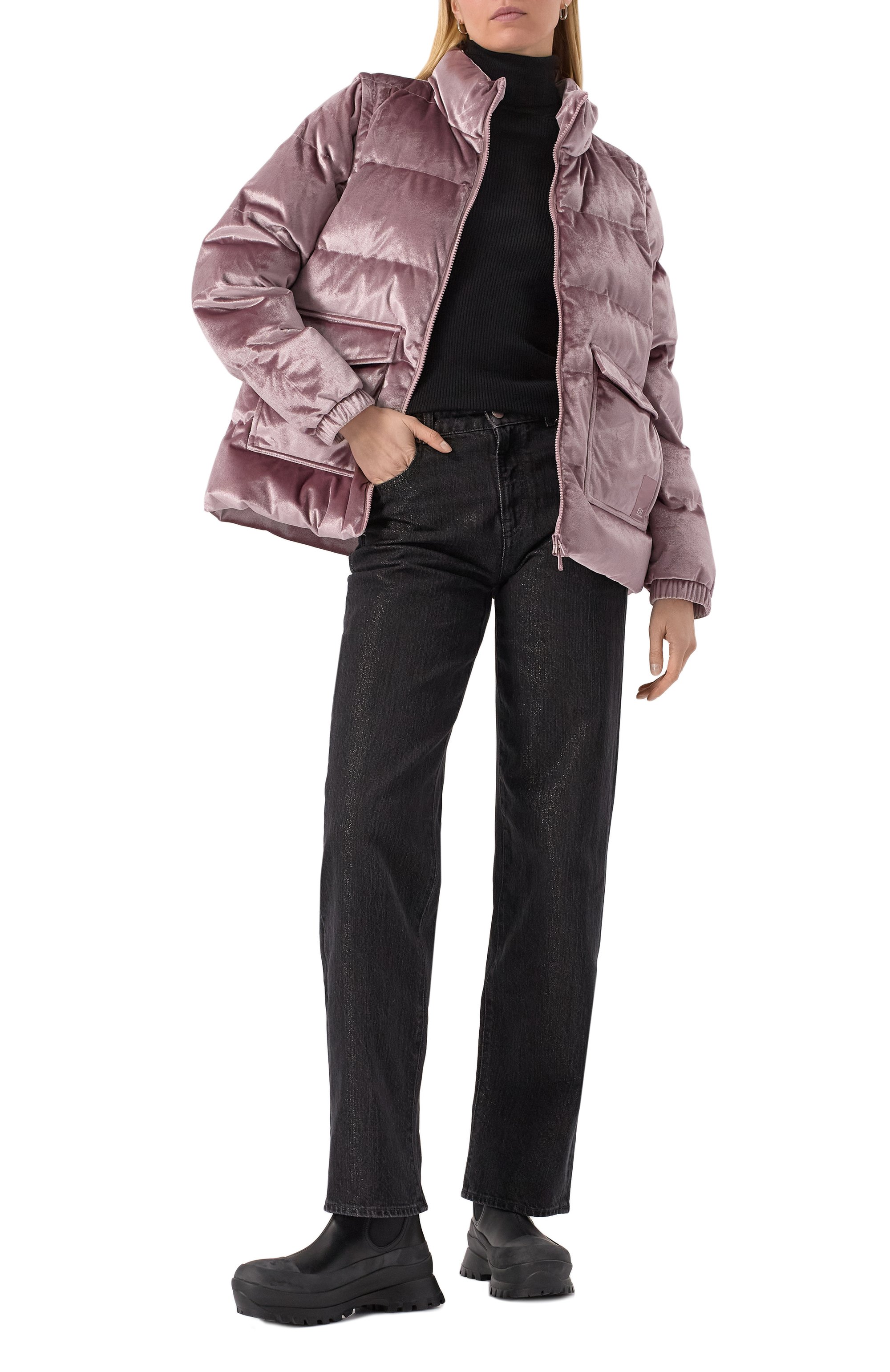 Бархатный пуховик EA7, арт. 6DTB06/TNGBZ, фото 2