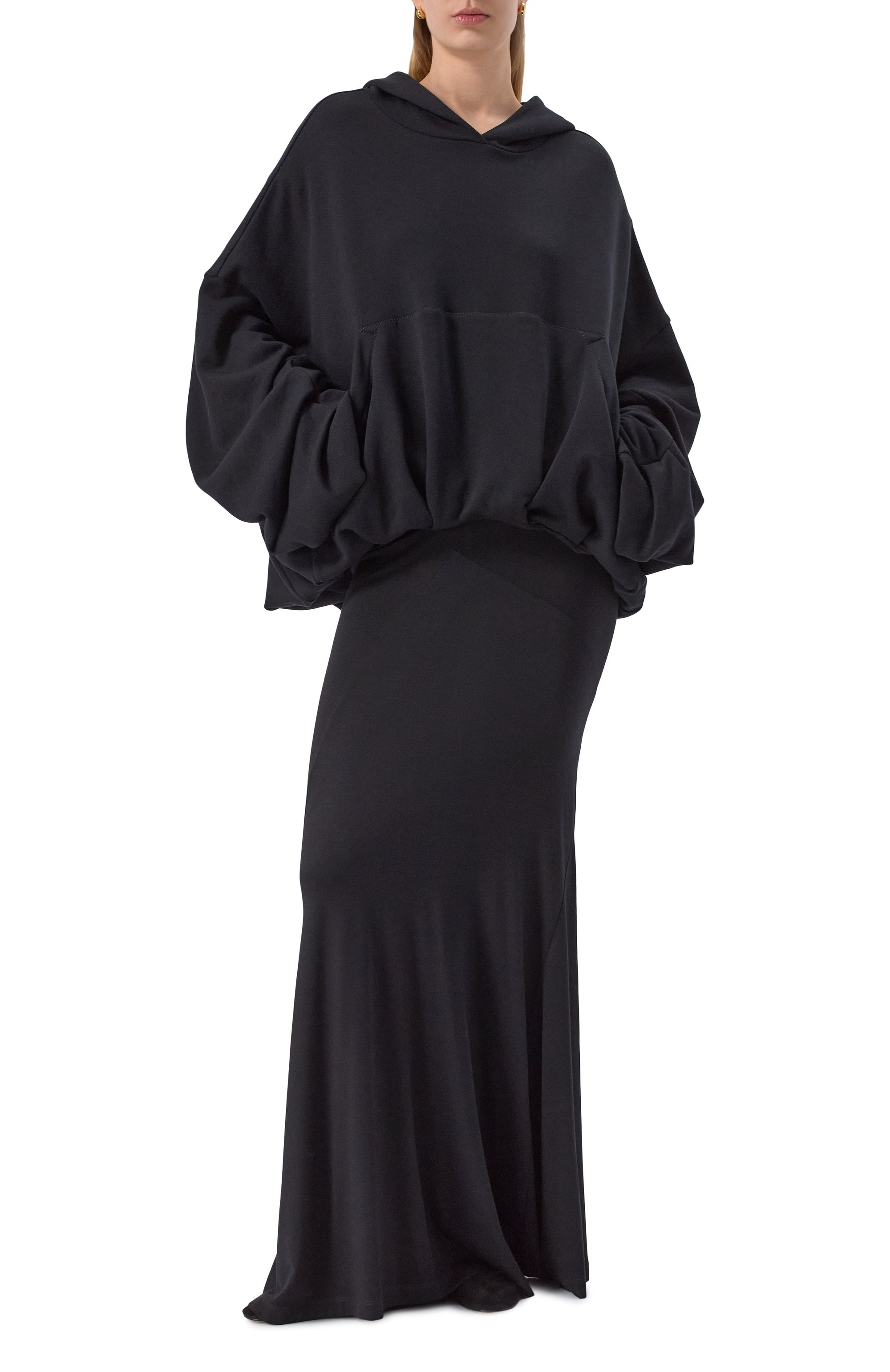 Юбка из вискозы EDOMO черного цвета по цене 16900 руб., арт. S005004FW2425, фото 2 Юбка из вискозы EDOMO, арт. S005004FW2425, фото 2