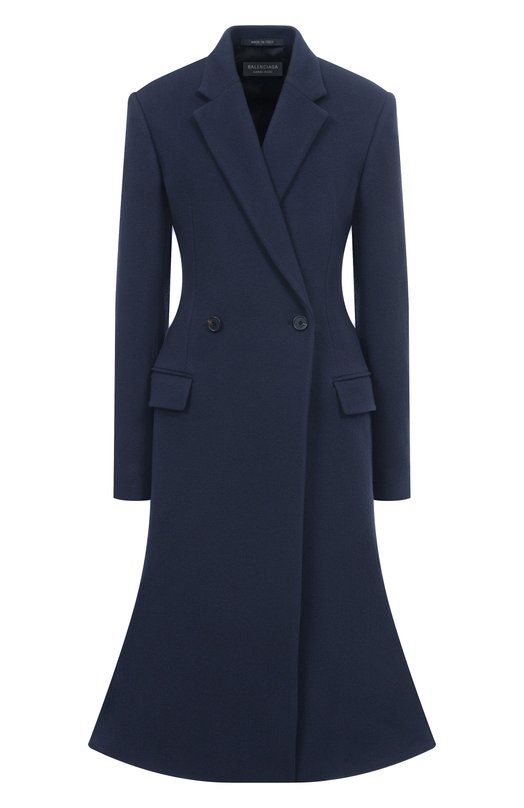 Шерстяное пальто Balenciaga 850608/TQU14 Синий 850608/TQU14