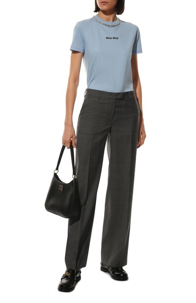 Хлопковая футболка MIU MIU, арт. MJN264-10OO-F0076, фото 2