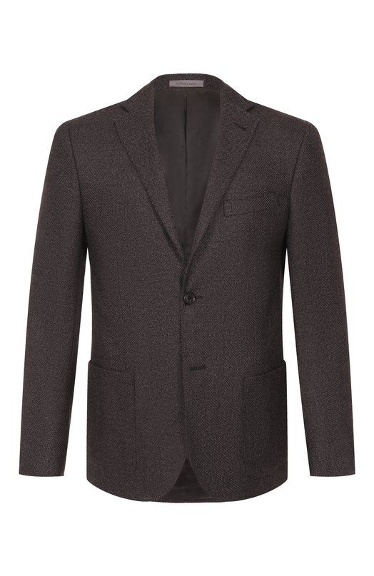 Пиджак из шерсти и шелка Corneliani 266002-2616339 Коричневый 266002-2616339