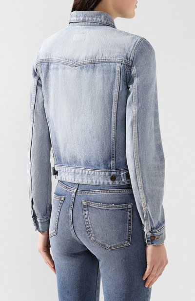 Джинсовая куртка SAINT LAURENT синего цвета по цене 150000 руб., арт. 542044/YB750, фото 4 Джинсовая куртка SAINT LAURENT, арт. 542044/YB750, фото 4