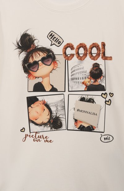 Хлопковый лонгслив MONNALISA, арт. 11F613, фото 3