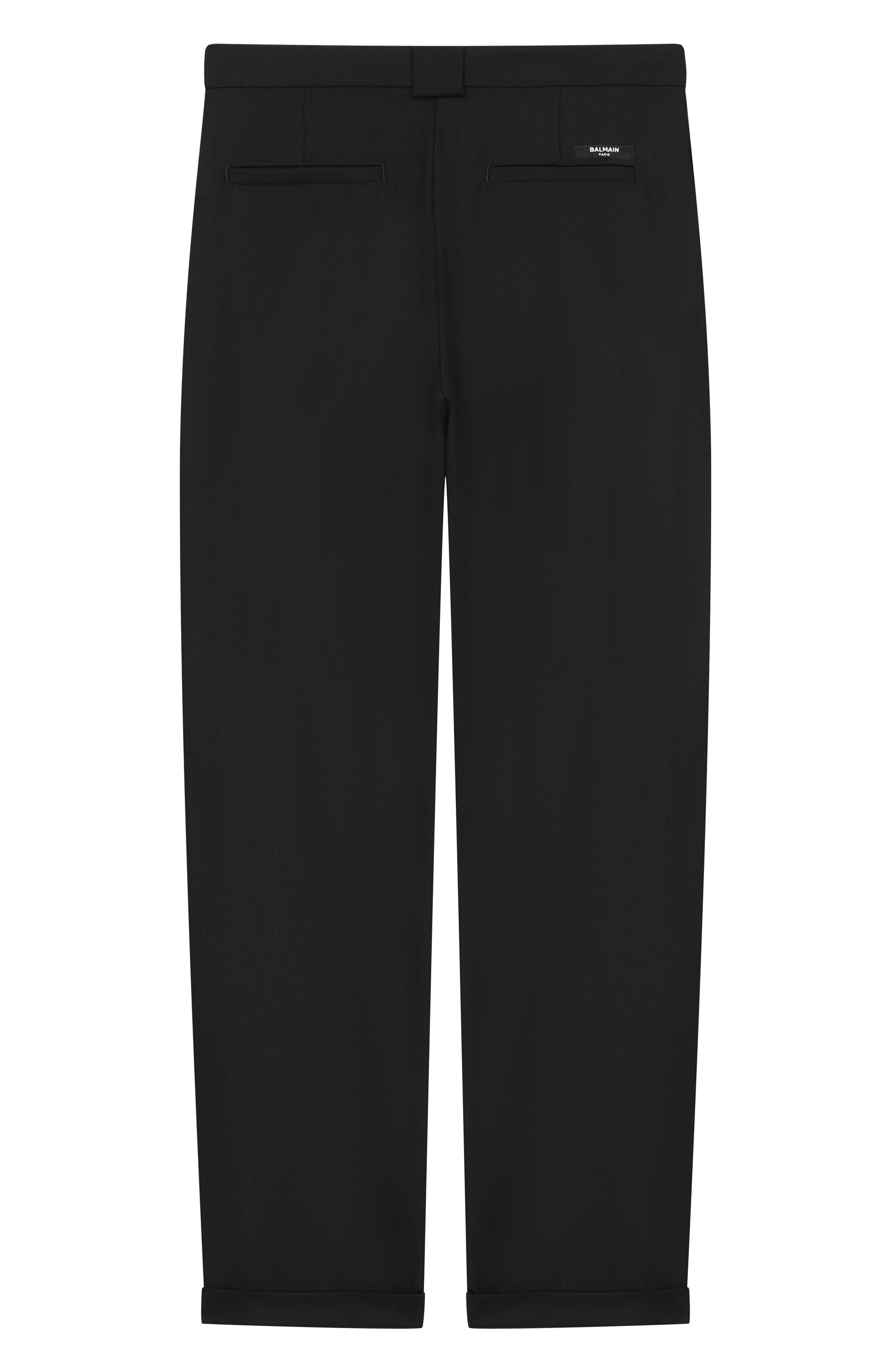 Шерстяные брюки BALMAIN черного цвета по цене 49550 руб., арт. BX6P10, фото 2 Шерстяные брюки BALMAIN, арт. BX6P10, фото 2