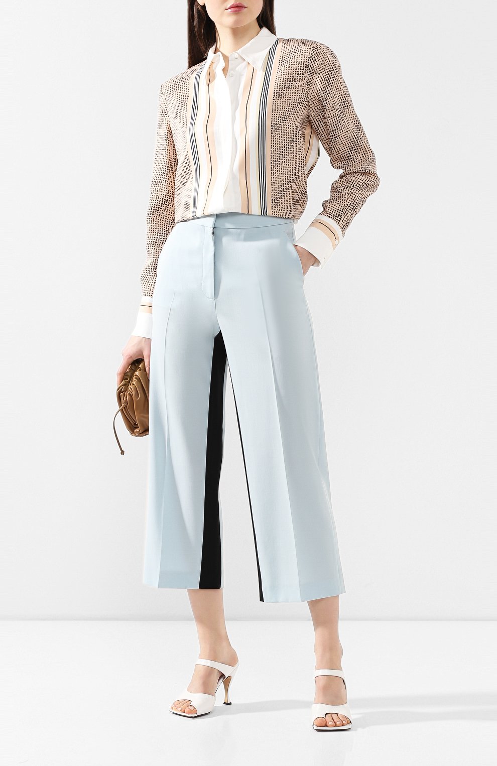 Шерстяные брюки STELLA MCCARTNEY голубого цвета по цене 47500 руб., арт. 600525/SNB48, фото 2 Шерстяные брюки STELLA MCCARTNEY, арт. 600525/SNB48, фото 2