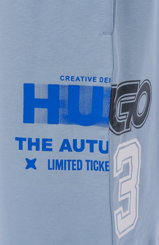 Хлопковые шорты HUGO Blue 50544198 Голубой  50544198 Фото 6