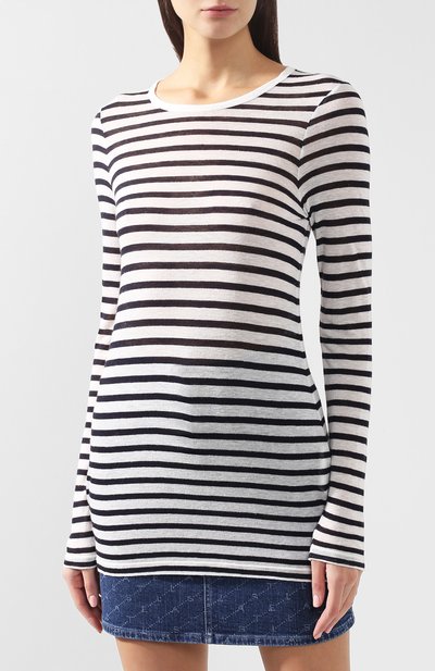 Лонгслив из смеси вискозы и льна ALEXANDERWANG.T синего цвета по цене 18100 руб., арт. 4C991021A3, фото 3 Лонгслив из смеси вискозы и льна ALEXANDERWANG.T, арт. 4C991021A3, фото 3
