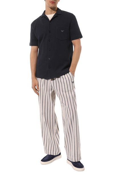 Брюки из хлопка и льна EMPORIO ARMANI бежевого цвета по цене 16000 руб., арт. 211879/4R465, фото 2 Брюки из хлопка и льна EMPORIO ARMANI, арт. 211879/4R465, фото 2