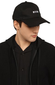 Мужская хлопковая бейсболка MSGM черного цвета, арт. 3640ML03/247273 | Фото 2 (Материал: Хлопок, Текстиль; Материал сплава: Проставлено; Нос: Не проставлено)