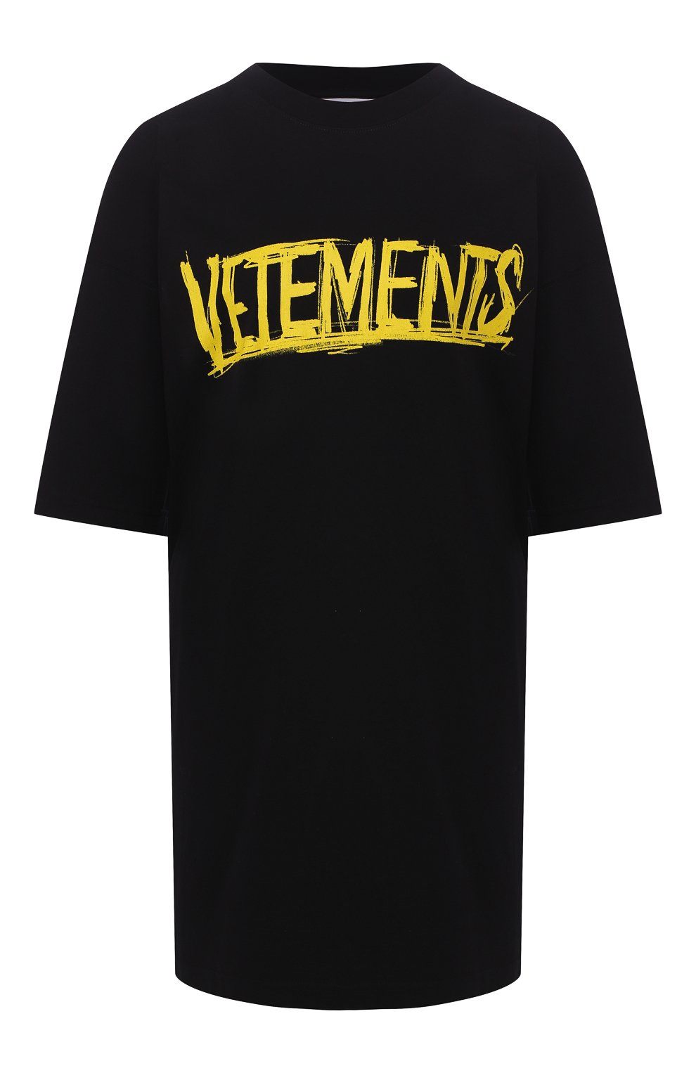 Хлопковая футболка VETEMENTS черного цвета по цене 59950 руб., арт. UAH21TR618 1610/W, фото 1 Хлопковая футболка VETEMENTS, арт. UAH21TR618 1610/W, фото 1