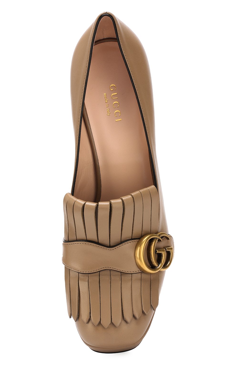 Кожаные туфли gg marmont GUCCI бежевого цвета по цене 65500 руб., арт. 573019/C9D00, фото 5 Кожаные туфли gg marmont GUCCI, арт. 573019/C9D00, фото 5