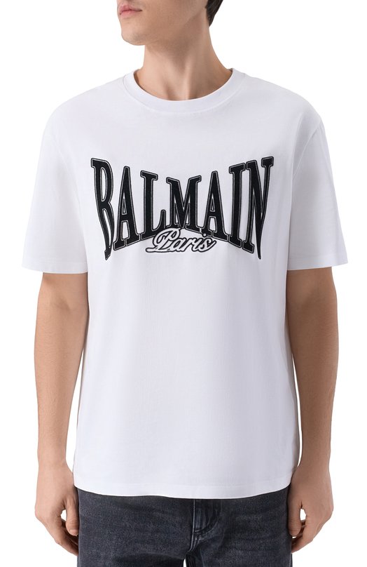 Хлопковая футболка Balmain FH0EG000/BD29 Белый  FH0EG000/BD29 Фото 3