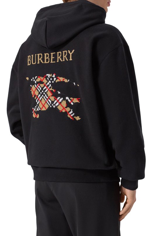 Хлопковое худи Burberry 8110938 Чёрный  8110938 Фото 4