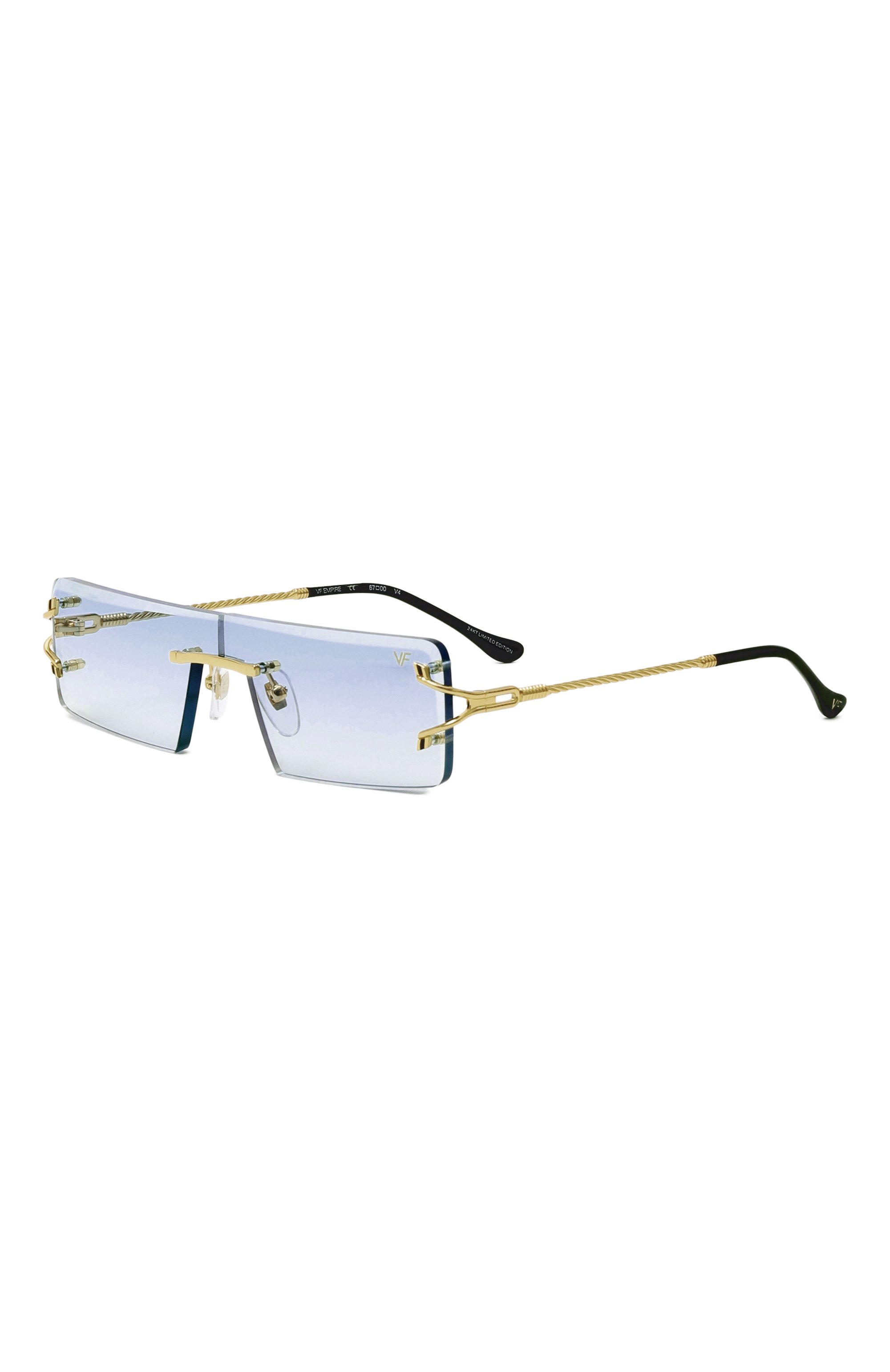 Солнцезащитные очки VINTAGE FRAMES, арт. EMPIRE 24KT G0LD/BLUE GRADIENT FLASH BL, фото 1