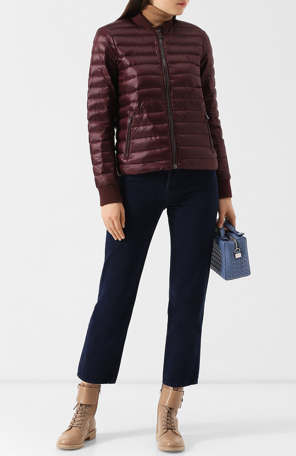 Однотонная стеганая куртка на молнии POLO RALPH LAUREN бордового цвета по цене 34600 руб., арт. 211705953, фото 2 Однотонная стеганая куртка на молнии POLO RALPH LAUREN, арт. 211705953, фото 2