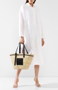 Женская сумка basket LOEWE черного цвета, арт. 329.02.V50 | Фото 2 (Сумки-технические: Сумки top-handle; Материал сплава: Проставлено, Проверено; Материал: Растительное волокно; Статус проверки: Проверено, Проверена категория; Драгоценные камни: Проставлено; Размер: large)