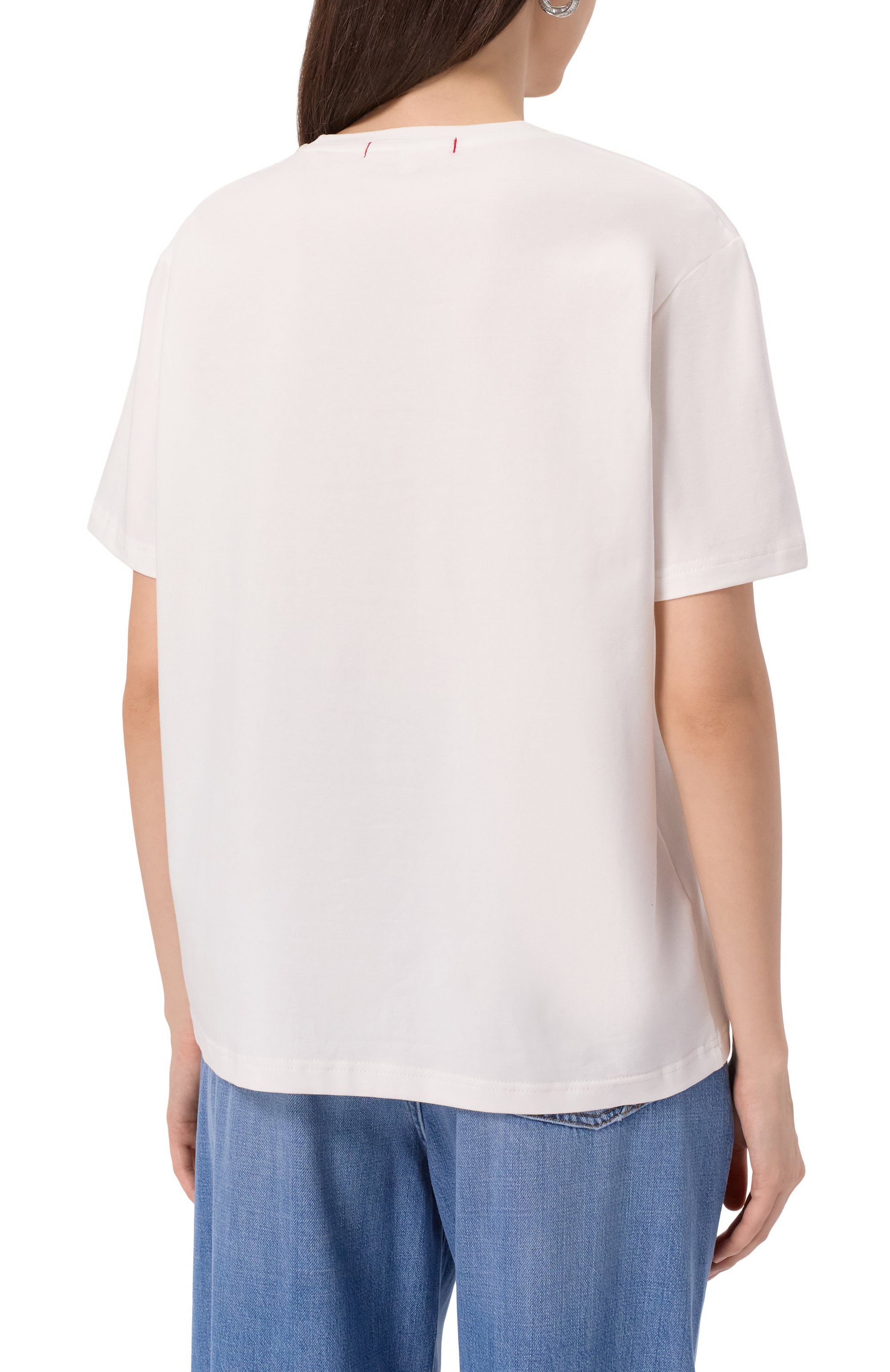 Хлопковая футболка FLASHIN молочного цвета по цене 13500 руб., арт. FS25TBSH, фото 4 Хлопковая футболка FLASHIN, арт. FS25TBSH, фото 4