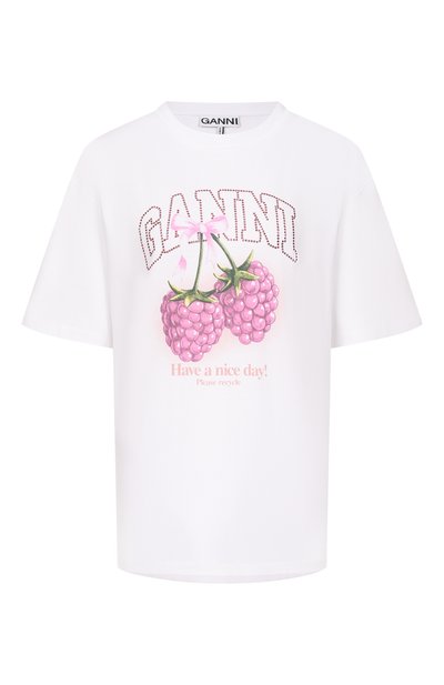 Женская хлопковая футболка GANNI, арт. A1050140