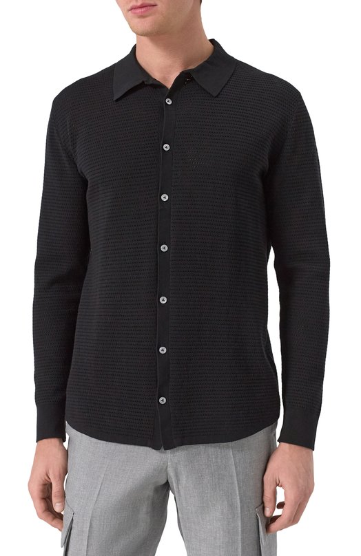 Хлопковая рубашка Van Laack SAFIN0/S00267 Чёрный  SAFIN0/S00267 Фото 3