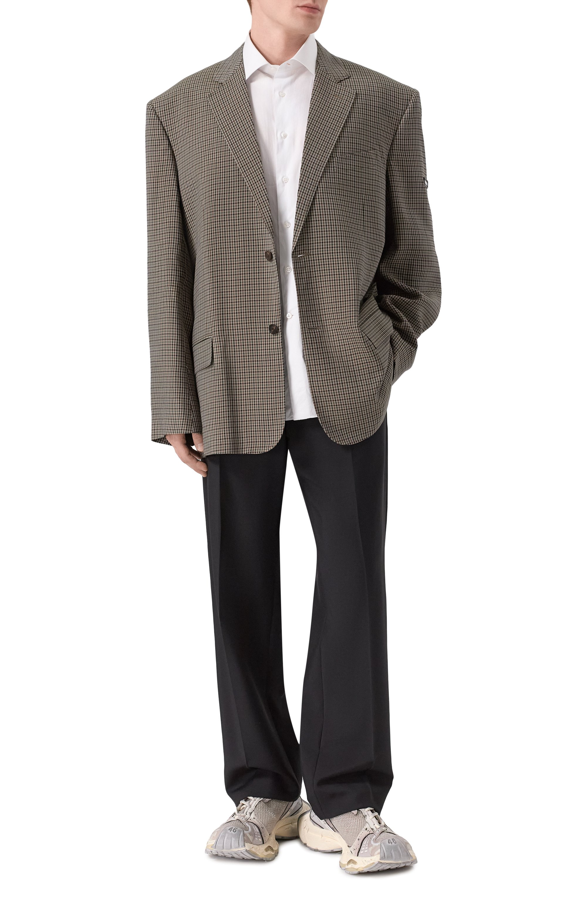 Пиджак из лиоцелла BALENCIAGA бежевого цвета по цене 325500 руб., арт. 850763/TT038, фото 2 Пиджак из лиоцелла BALENCIAGA, арт. 850763/TT038, фото 2