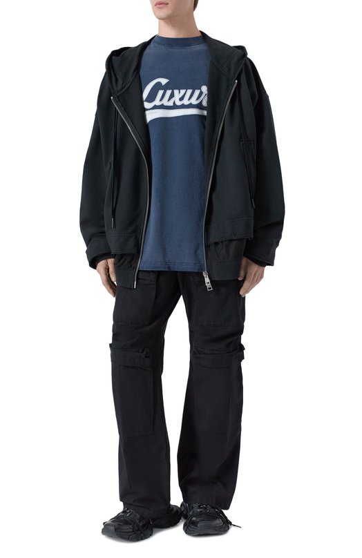 Хлопковая футболка Balenciaga 850345/TTVB6 Синий  850345/TTVB6 Фото 2