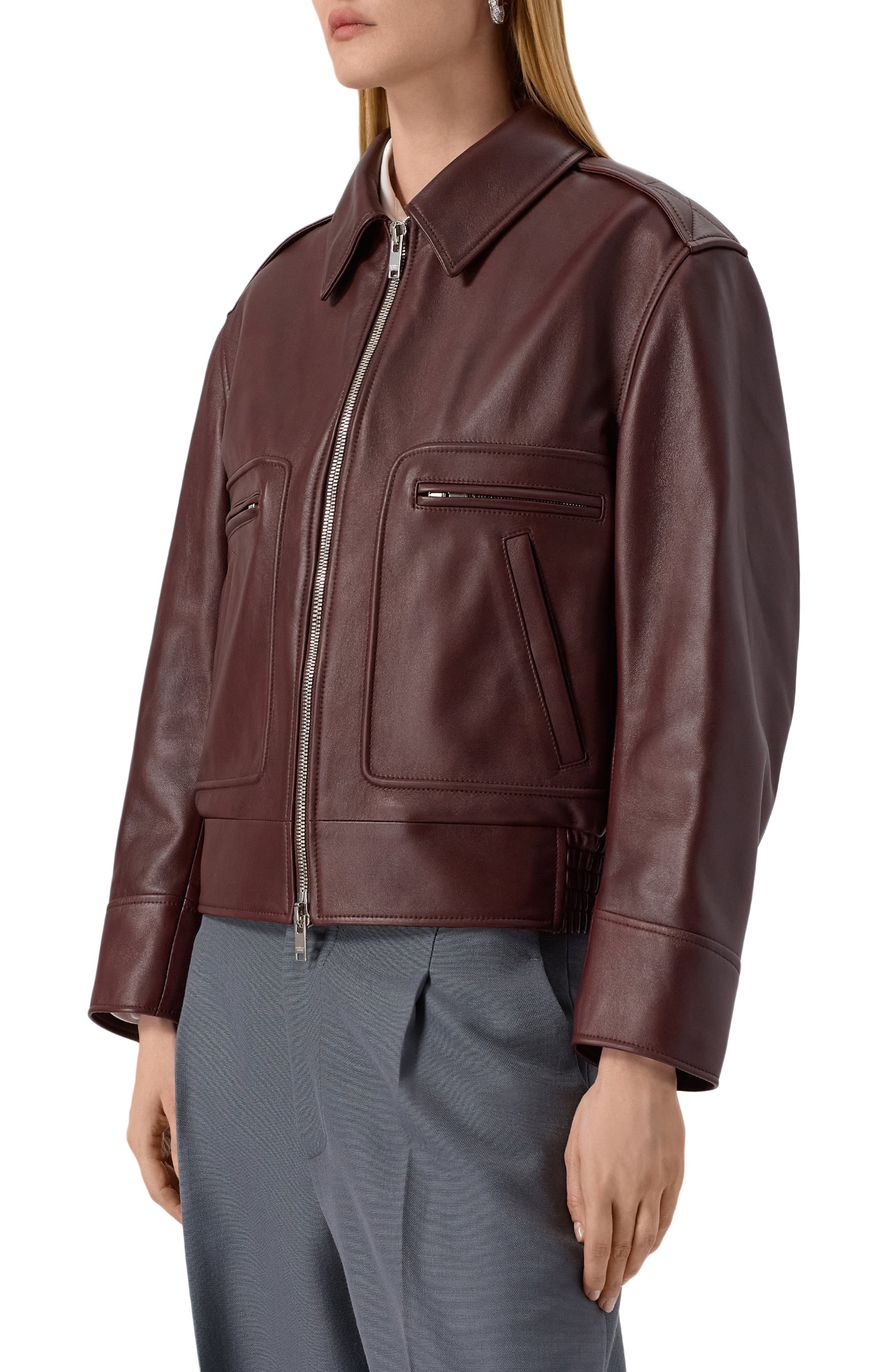 Кожаная куртка BOTTEGA VENETA коричневого цвета по цене 799500 руб., арт. 832380/V5MF0, фото 6 Кожаная куртка BOTTEGA VENETA, арт. 832380/V5MF0, фото 6