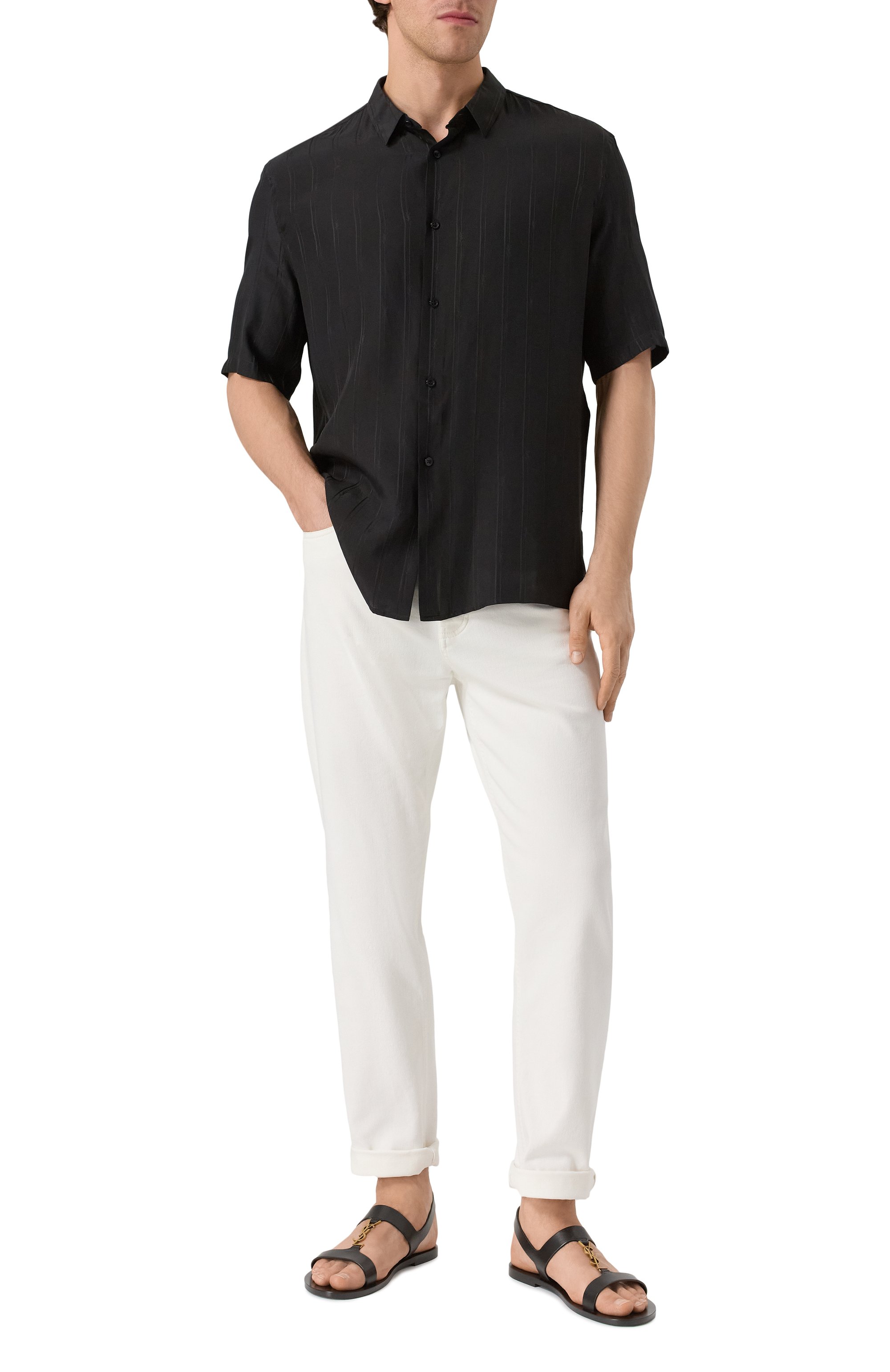 Кожаные сандалии cassandre SAINT LAURENT, арт. 818108/DWEDD, фото 2